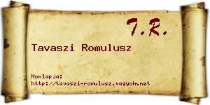 Tavaszi Romulusz névjegykártya